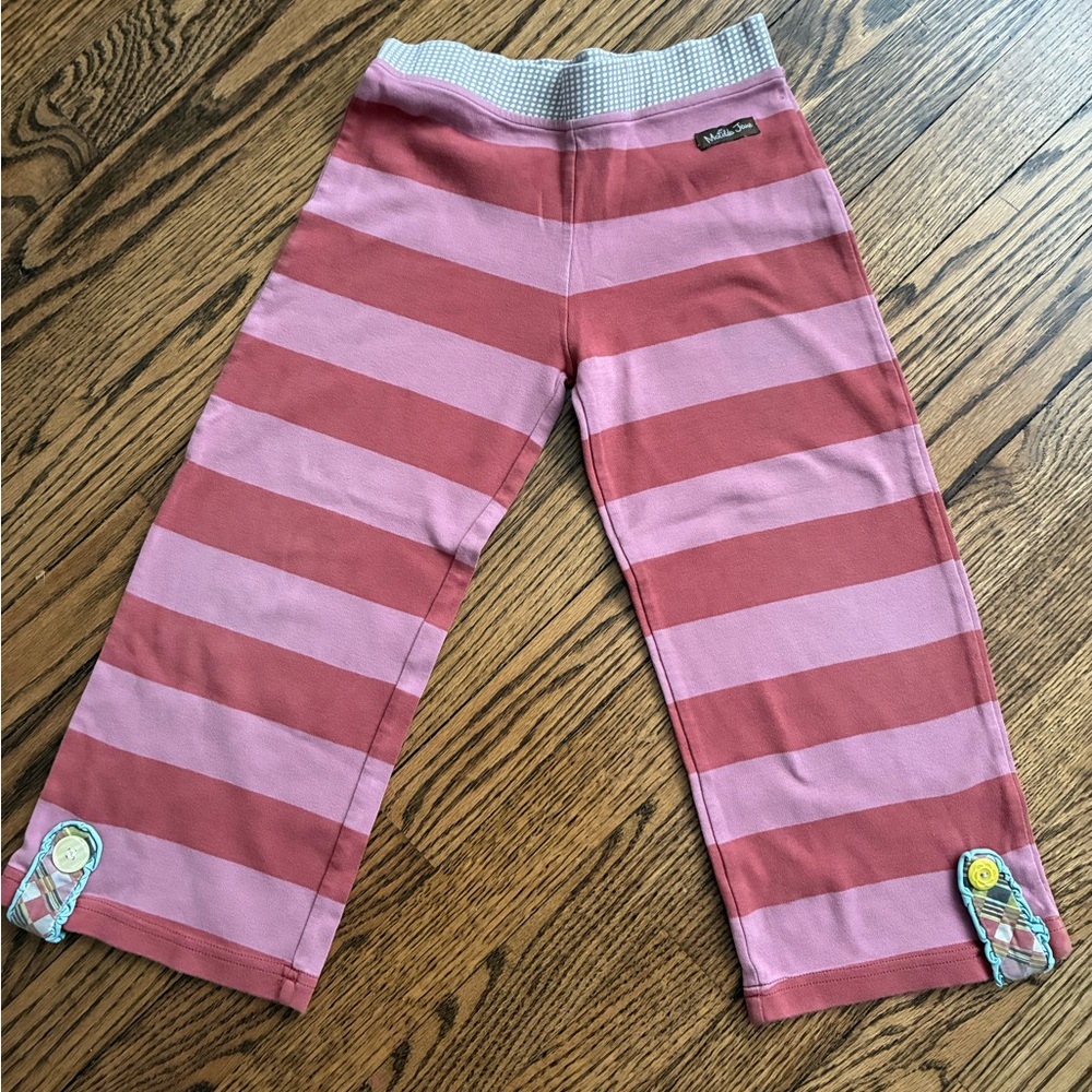 Matilda Jane Pink and Red Striped Capris size 6